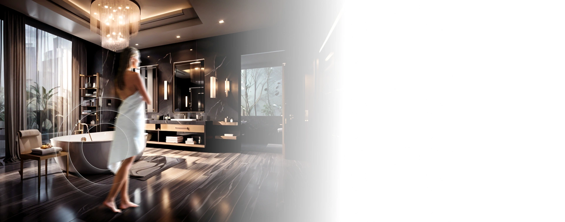 Hands-free motion sensor lights and exhaust fans that activate upon entry.