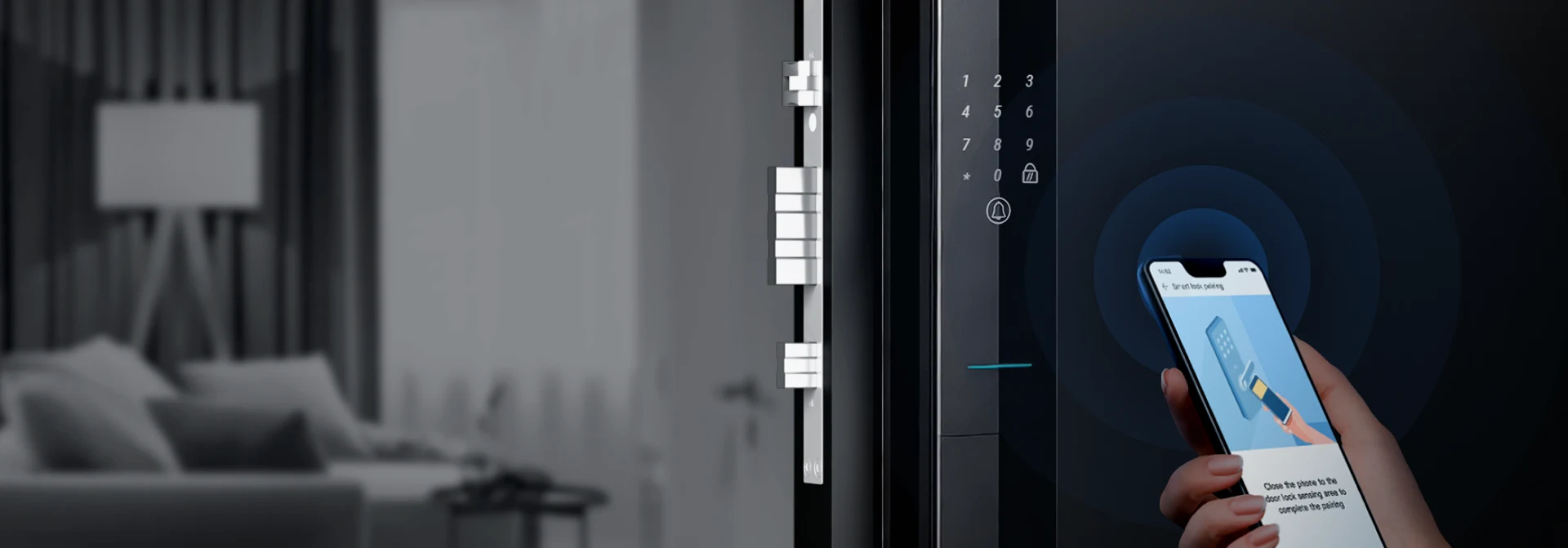 Fingerprint door lock with biometric access for seamless, keyless entry. A premium smart lock solution for home security.